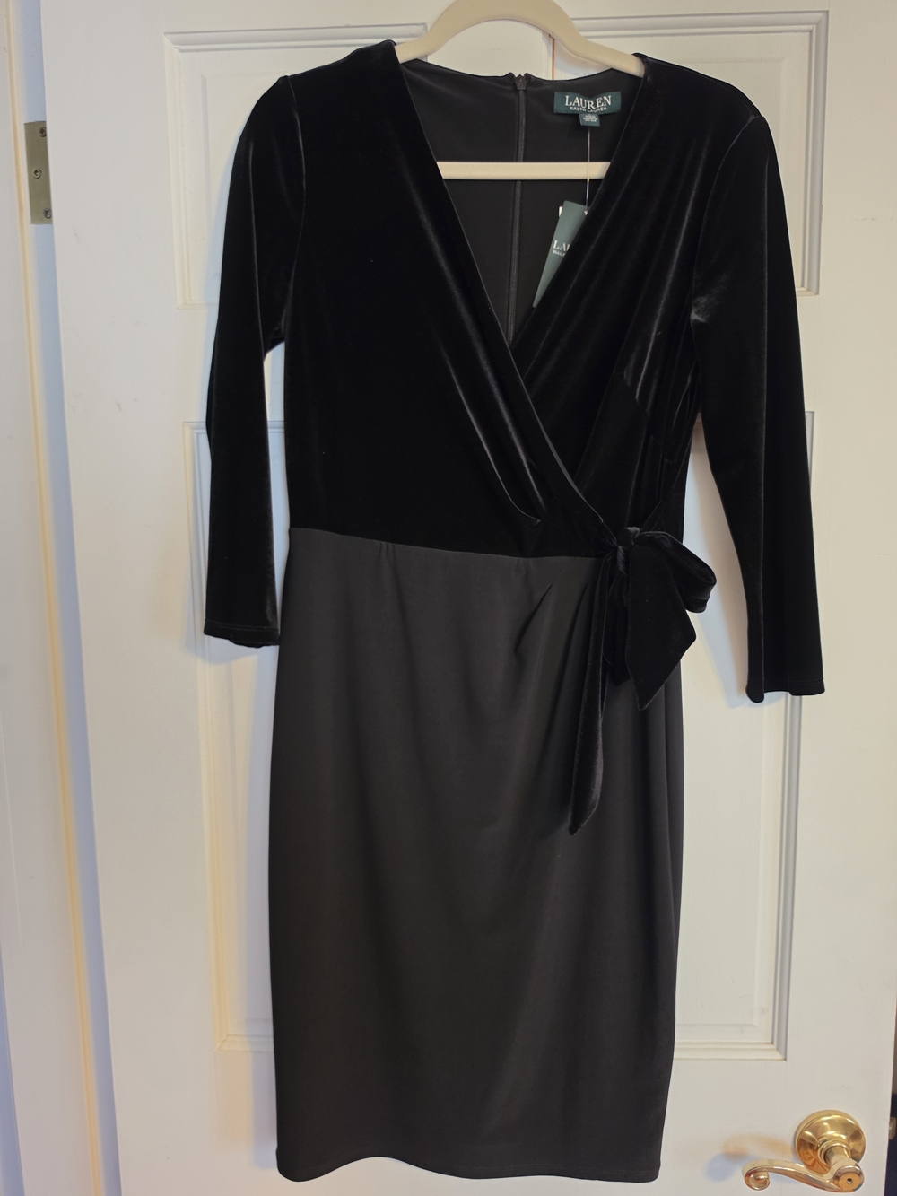 Lauren Ralph Lauren Black Velvet Wrap Dress